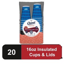 Disposable Paper Hot Cups with Lids 16 oz 20 Count Insulated Coffee Cups for Hot