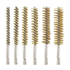 6 Pcs Brass Bore Brush Wire Cleaning Brush for Power Drill Impact Driver