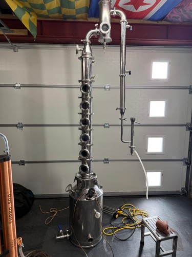 50-LITRE STAINLESS-STEEL 4-INCH SIX-PLATE MODULAR REFLUX STILL