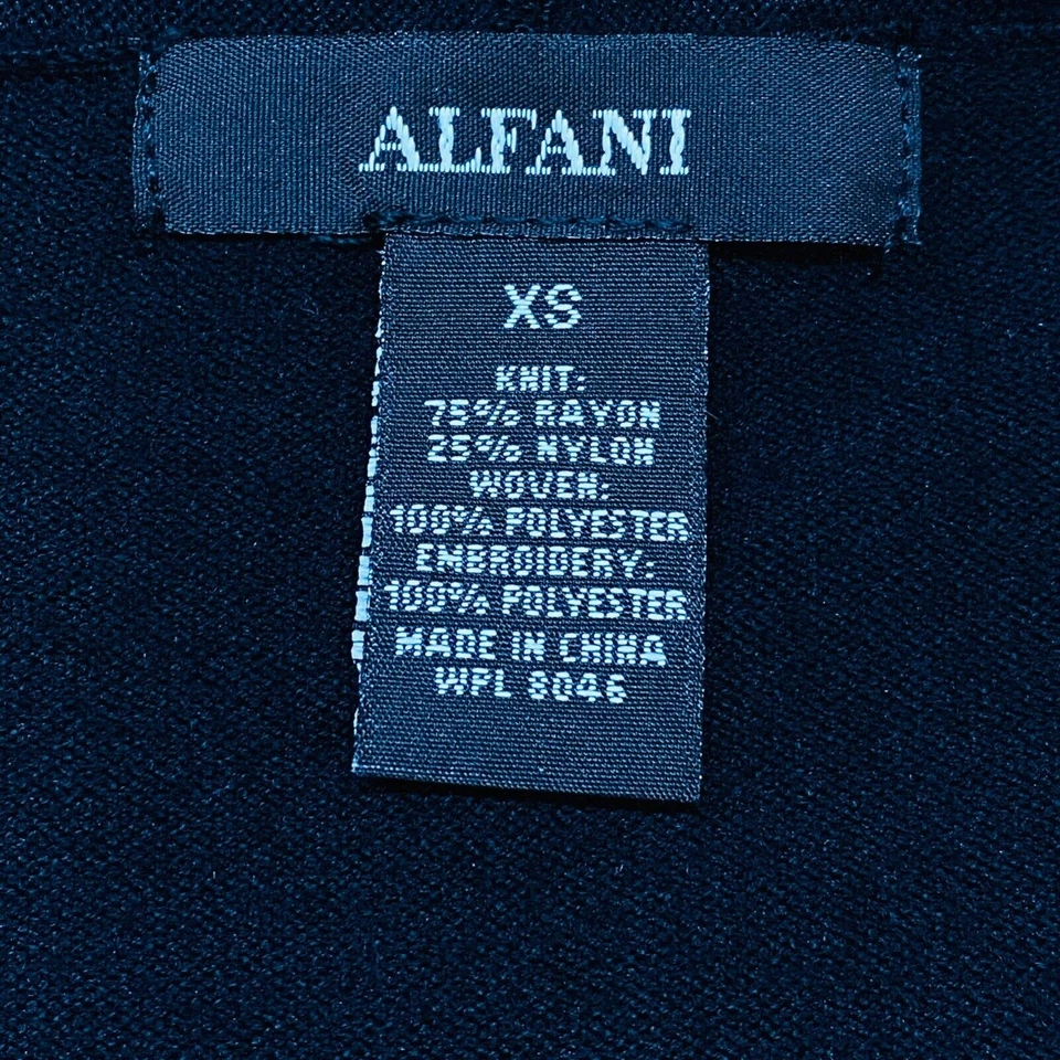 Cárdigan para mujer Alfani Top talla XS negro frente abierto manga campana ligero Foto 4 de 4