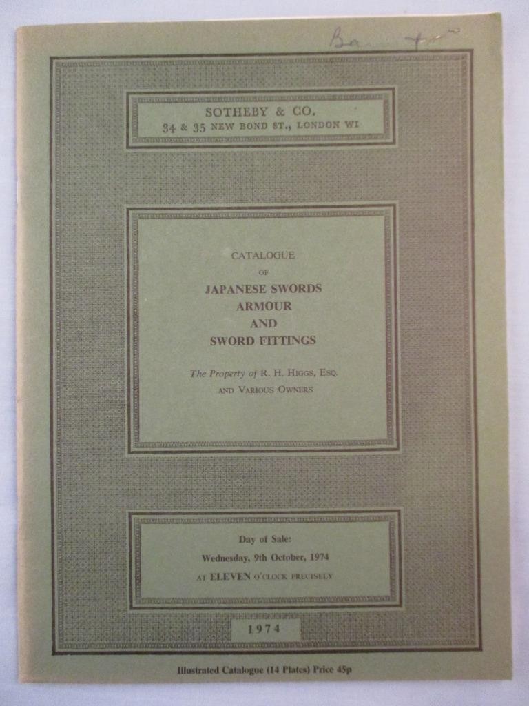 1974 Sotheby's Japanese Swords Sword Fittings Armour Armor Auction Catalog