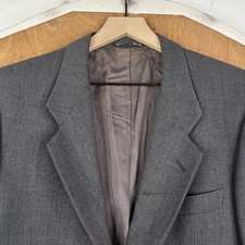 Giorgio Armani Blazer Mens 40S Gray 2 Button Wool Notch Lapel Italy Jacket 90s