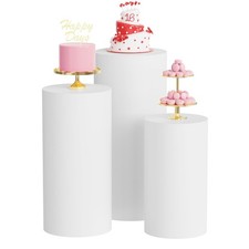 Spandex Cylinder Stand Covers for Party 3Pcs Cylinder Pedestal Covers Plinth ...