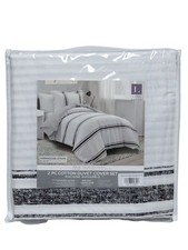 Lush Decor Farmhouse Stripe Black 2 PC Cotton Duvet Cover Set Twin XL