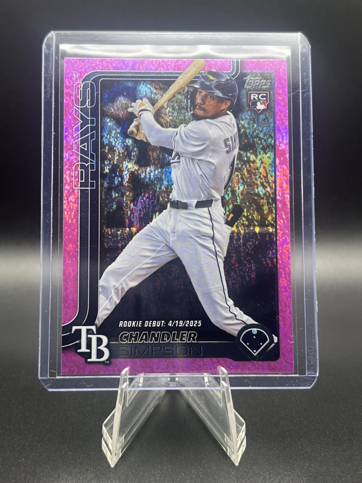 2025 Topps Update Series Chandler Simpson Rookie Debut Pink Diamante #US349 Rays