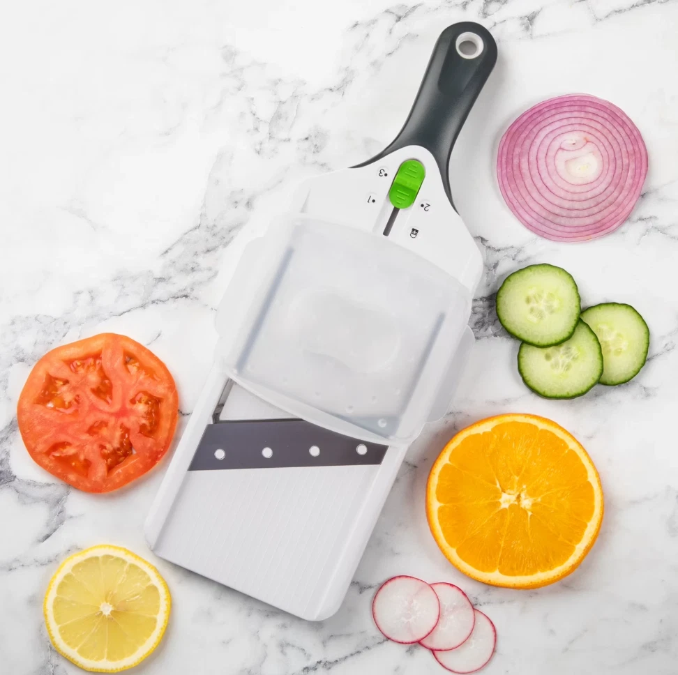 PrepSolutions Stainless Steel Blade Easy Adjustable Mandolin Slicer