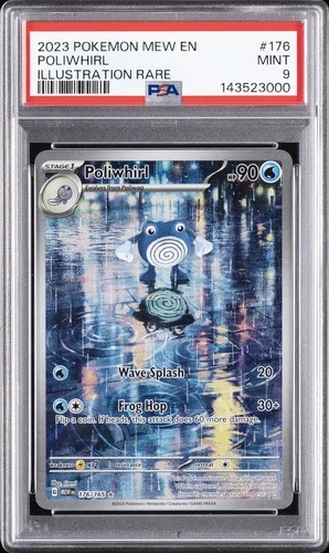 2023 POKEMON MEW EN-151 ILLUSTRATION RARE #176 POLIWHIRL PSA 9