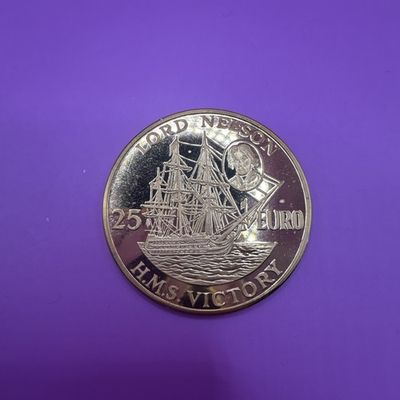 #ad United Kingdom 1996 25 Euro Pattern Coin Britannia Lord Nelson amp; HMS Victory GBP 9.25