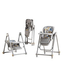 All in 1 Baby High Chair Swings Infant Foldable Gray