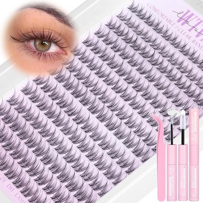 Wispy Lash Clusters Kit 9-12mm Short Lash Extensions Kit Natural Eyelash Cluster