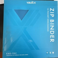 Vault X Neon Neon Blue Exo Tec Zip Binder 12 Pocket Side Load Holds 480 In Hand