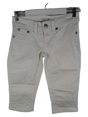 Seven7 Damen Capri Jeans Slim Fit Weiß Größe 34 W26 Stretch Hose