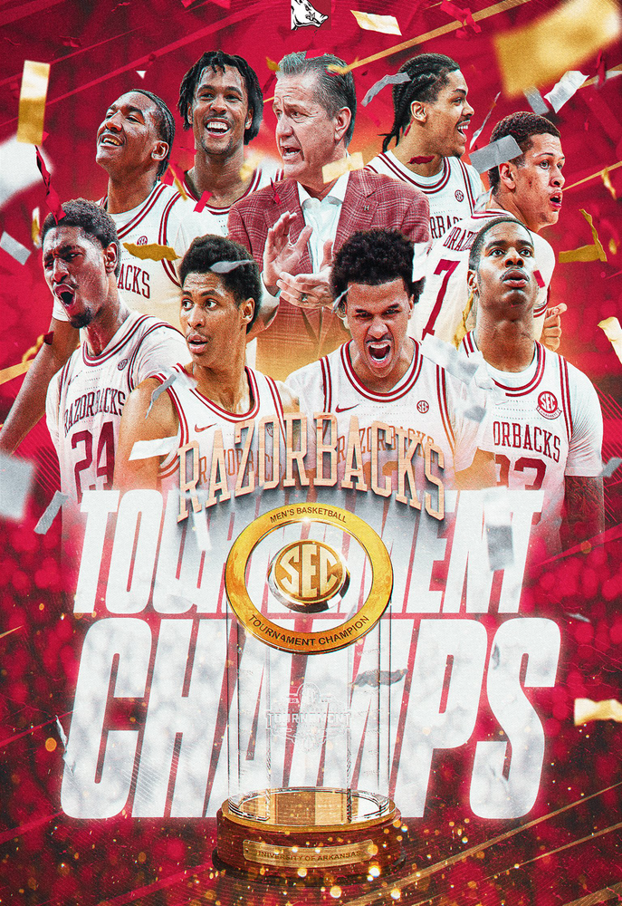 Arkansas Razorbacks 2026 SEC Basketball Champions Poster Multiple Sizes SEC