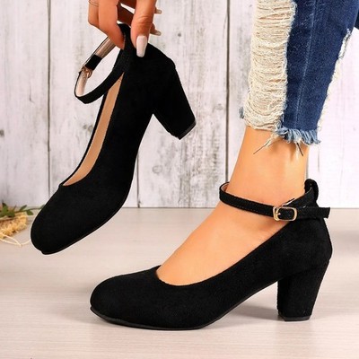 Women Mary Jane Round Toe Pumps Chunky Block Heels Comfort Work Dress Pumps US