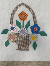 1930's applique flower basket quilt block