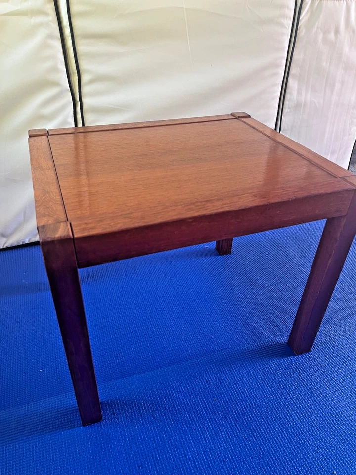 Vintage Side Coffee Table Mid Century Retro 1970s Solid Wood 45 x 37 cm VGC - Image 3 of 4