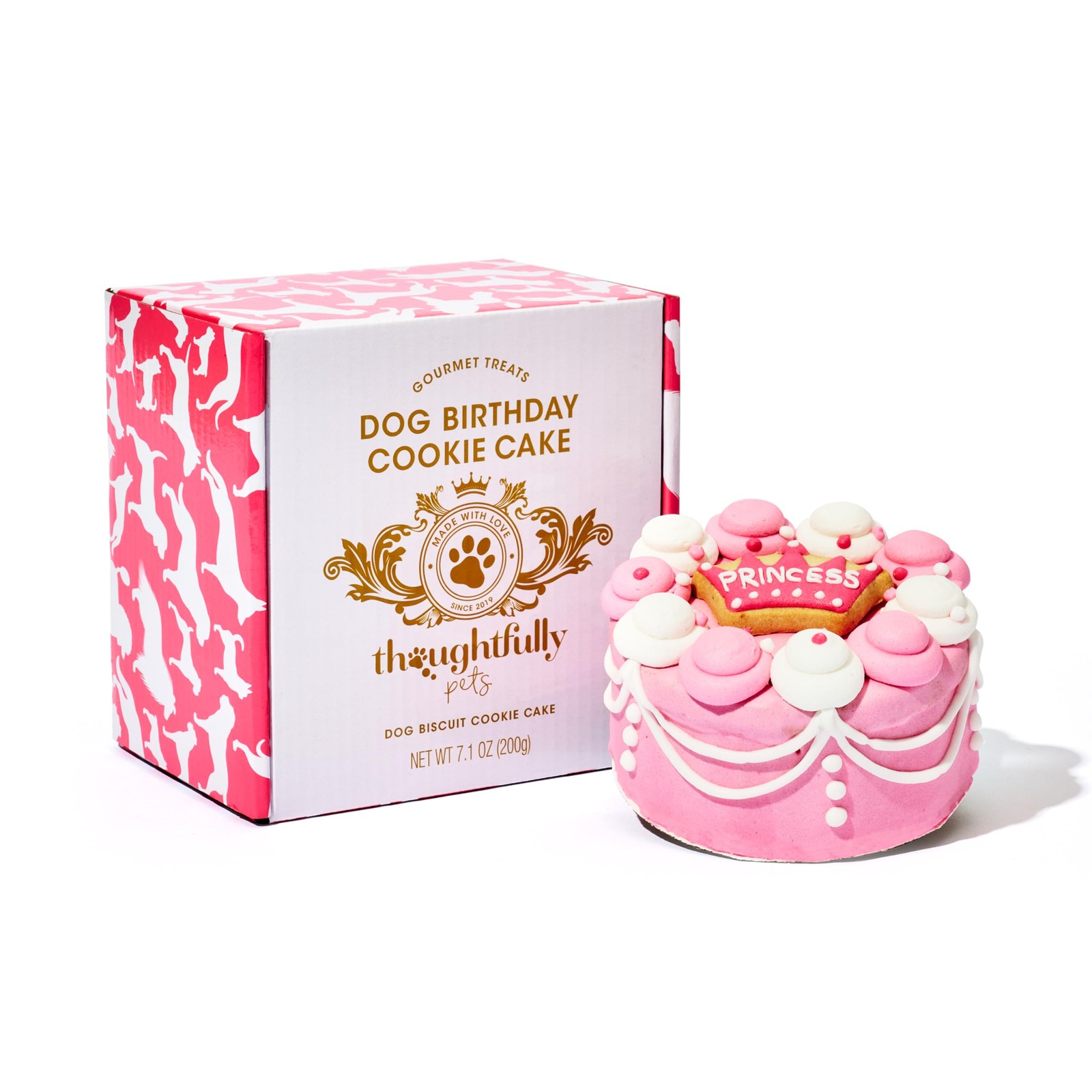 Pets, Pink Princess Dog Birthday Gourmet Mini Cookie Cake, Peanut Butter Flav...