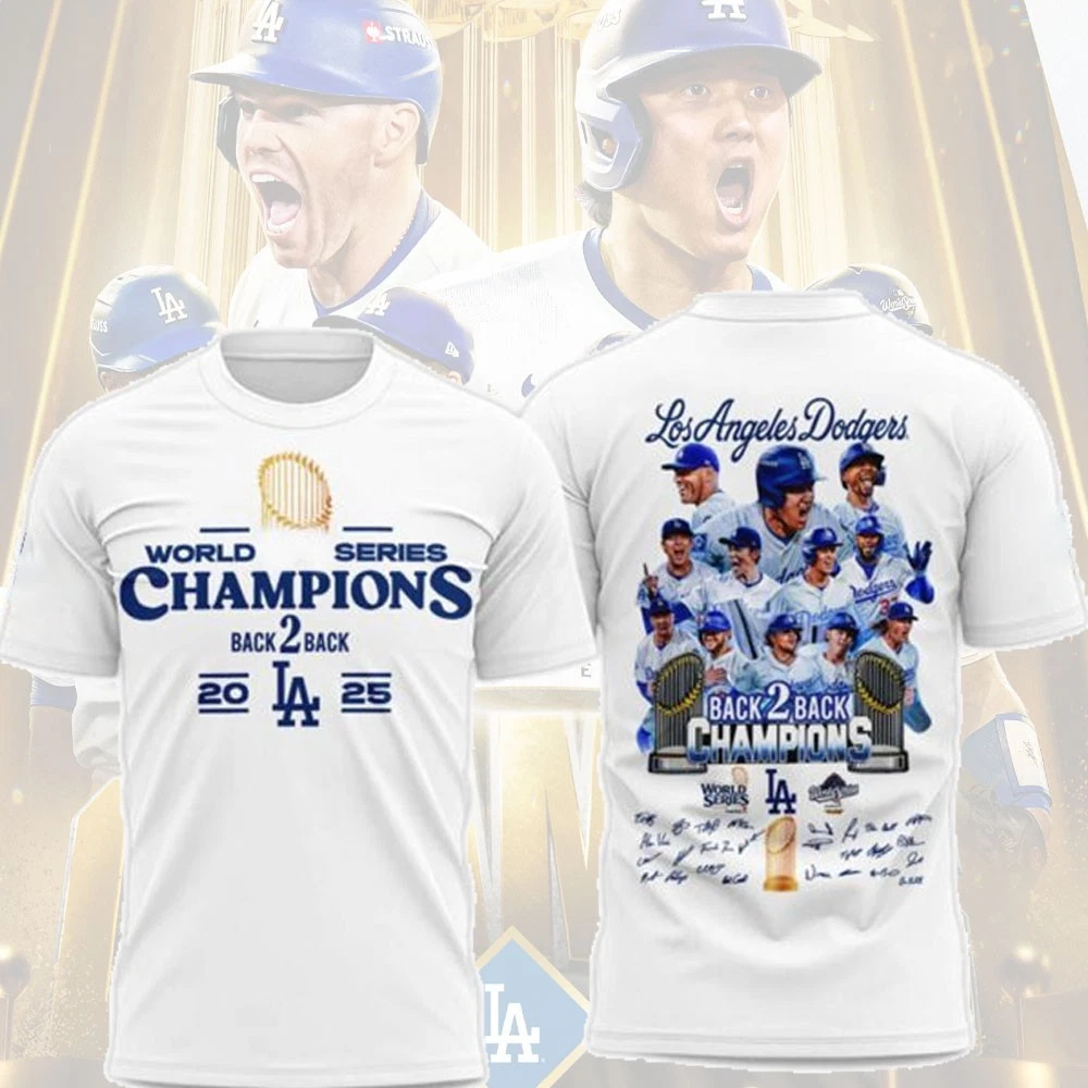 Los Angeles Dodgers Back 2 Back Champions 2025 World Series Signatures