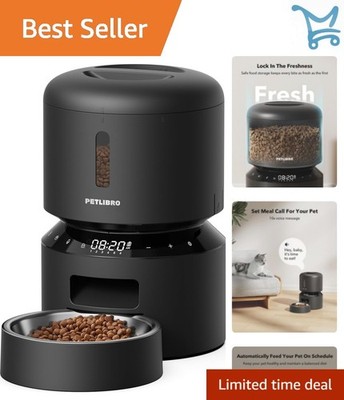 Automatic Pet Feeder 3L Stainless Steel Programmable Food Dispenser for Cats ...