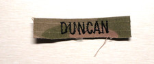 Military Patch US Army OCP 3 Color Multi Camo Helm Name Tape DUNCAN 1 each