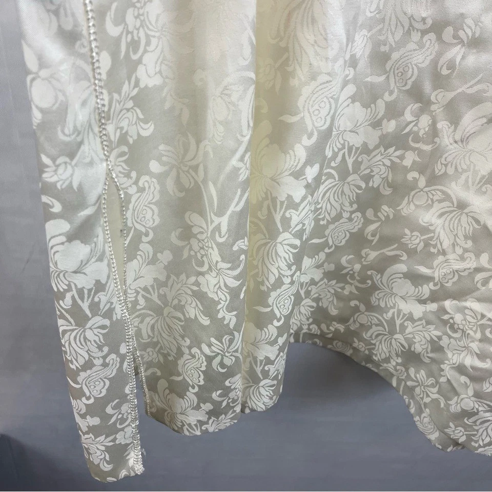 Oscar de la Renta Vintage Jacquard Caftan Lounge Nightgown Dress Cream Size M - Image 4 of 4