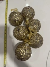 Frontgate Ornaments Gold Glass Set Of 6 Christmas