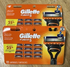 Gillette Fusion 5 Blade Cartridges Fusion5 2 x 12 packs