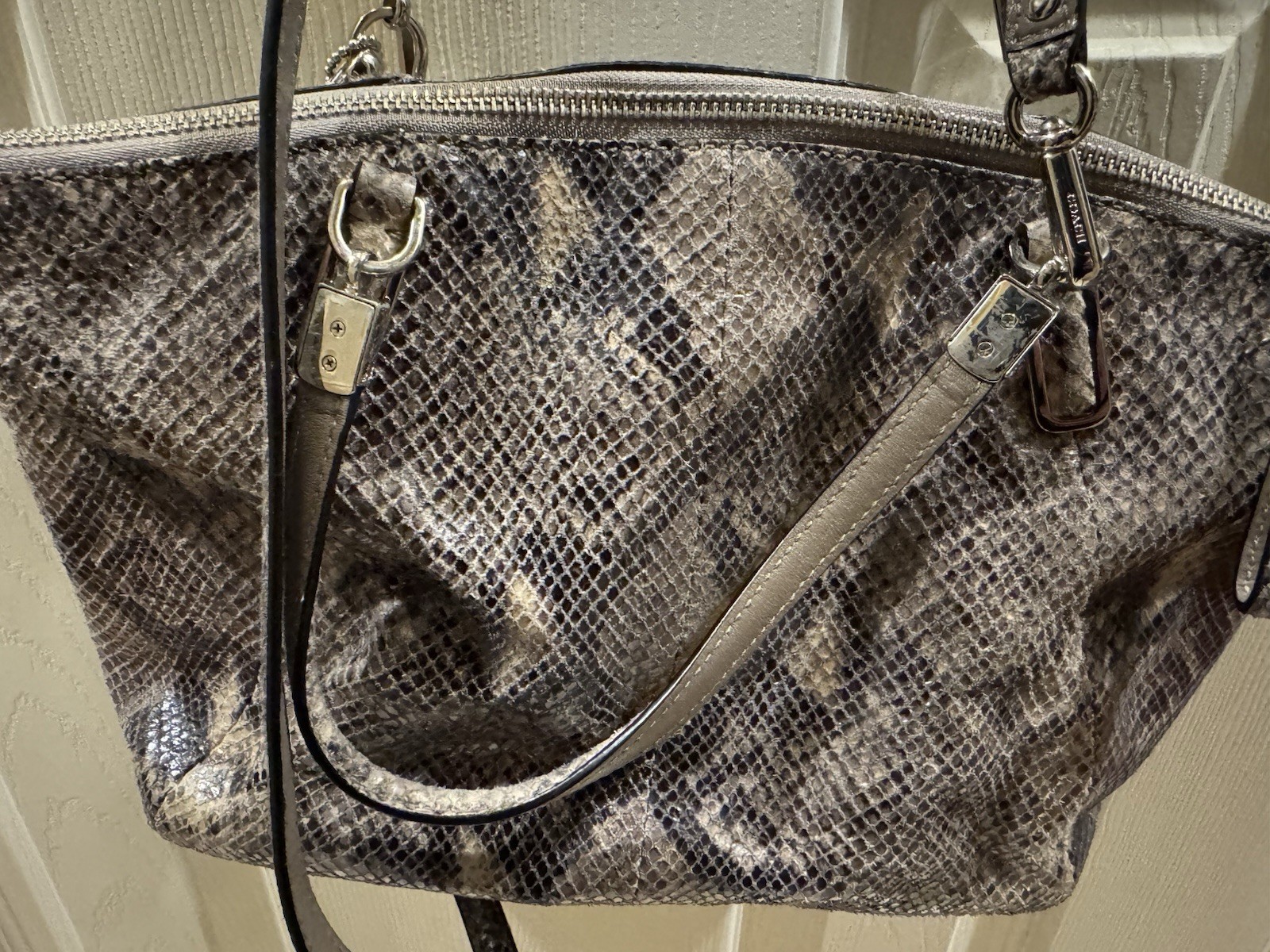 Coach Madison Embossed Python Kelsey Satchel Cros… - image 4