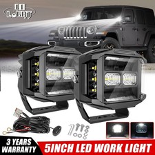Pair Spot Flood Dually-side Shooter Led Offroad Driving Work Pod Light Bar Drl