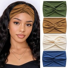 FARSYOD Wide Headbands For Women Solid Color 1 Count Pack of 4 , Style 18