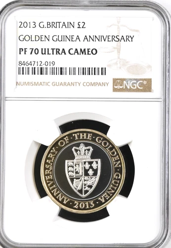 2013 £2 Two Pound Golden Guinea Anniversary NGC PF70 PROOF Great Britain