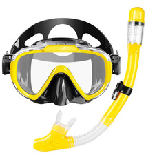 Zipoute Snorkel M61019 Dry Top Snorkeling Gear for Adults Yellow