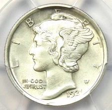 1921 Mercury Dime 10C Coin - Uncirculated Details  - Rare