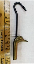 Brass Duck Head Flue Damper Pull Hook 9"