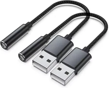 2-Pack USB to 3.5Mm Jack Audio Adapter, USB to Audio Jack Adapter Headset, USB-A