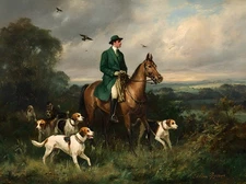 Vintage Hunting Horseback Riding Canvas Home Decor Wall Art Prints Painting