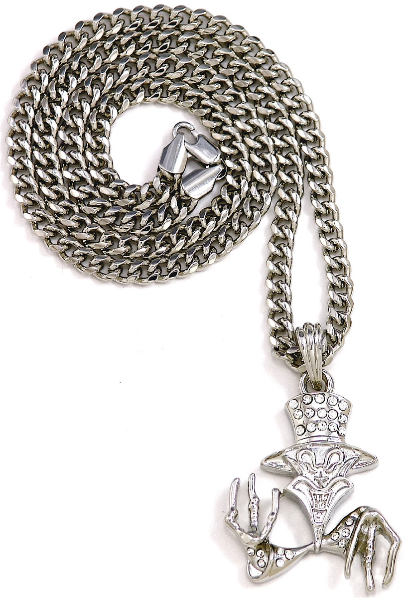 Collana Catena Cubana Argento 24&Prime; Acciaio Inox 6mm Con Ciondolo Croce &ndash; H&amp;J Jewelry