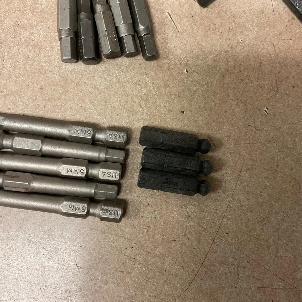 LOT 5mm Metric ALLEN WRENCHES, 1/4” DRIVER BITS, BALL END INSERTS, LONG IMPACT - Image 2 of 4