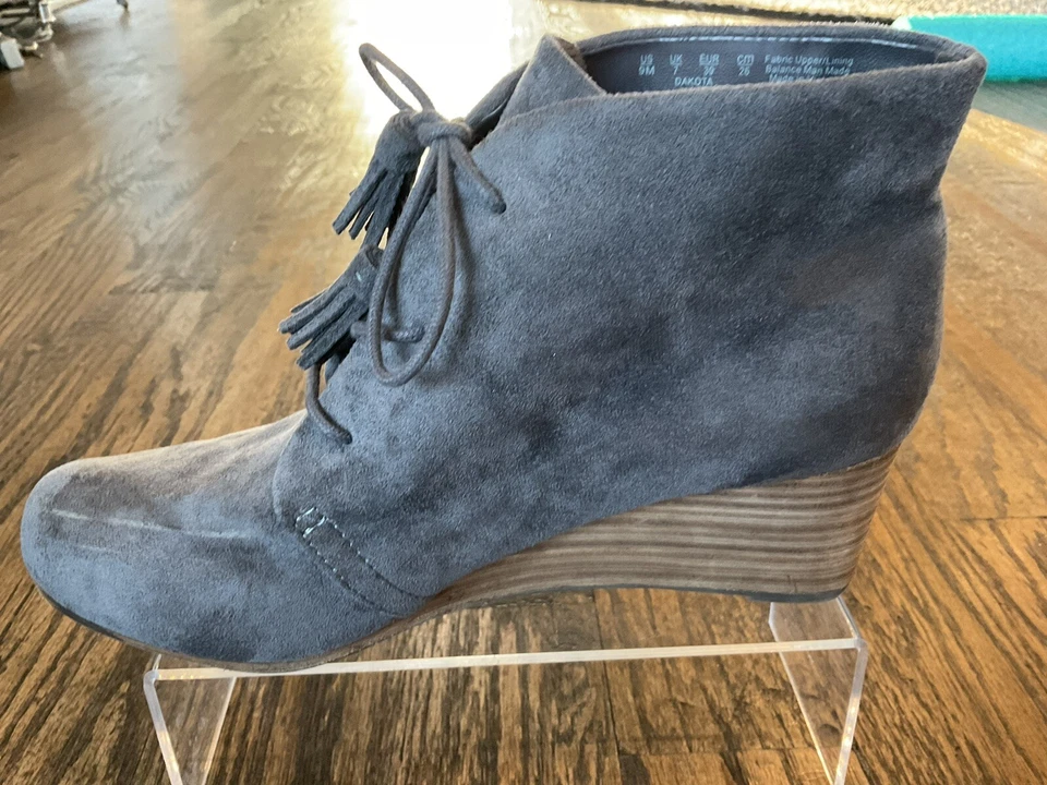 Dr. Scholls Dakota Gris Gamuza Cuña Botines Zapatos con Cordones Para Mujer Talla 9 M Foto 3 de 4