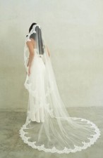 bridal Lace veil Mantilla Cathedral length Veil 1 tier
