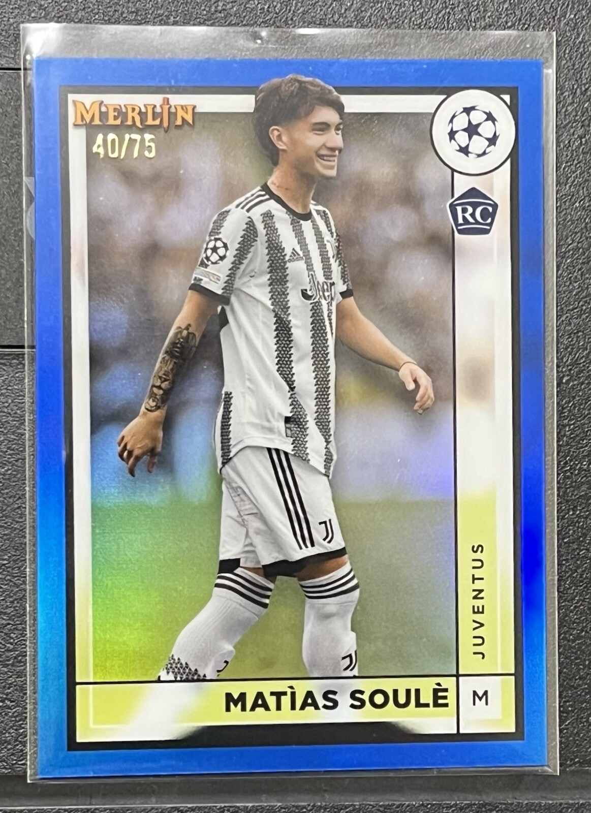 2022-23 Topps Merlin UEFA Club Competitions - Blue Refractor Matias Soule /75