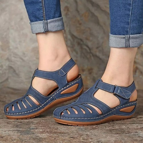 Mujer Verano Piel Sintética Vintage Sandalias Hebilla Casual Zapatos  Plataforma | eBay