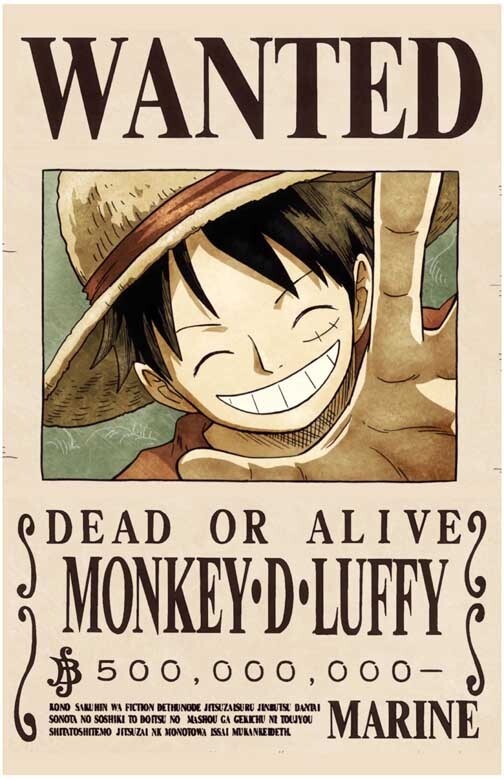 Monkey D. Luffy ONE PIECE 'Wanted' poster 11x17 | eBay