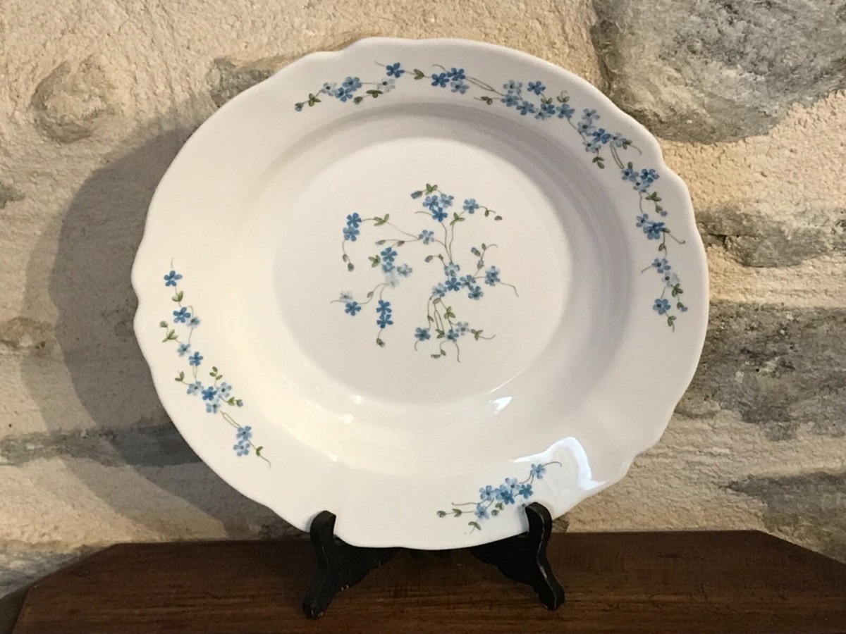 Plat Rond Creux ARCOPAL France Modèle Myosotis H 4,5 D 29 Cm