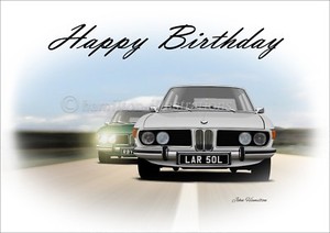 Bmw 2500 3 0 S 3 3 Lia Anniversaire Classic Car Son Pere Carte De Vœux Ebay