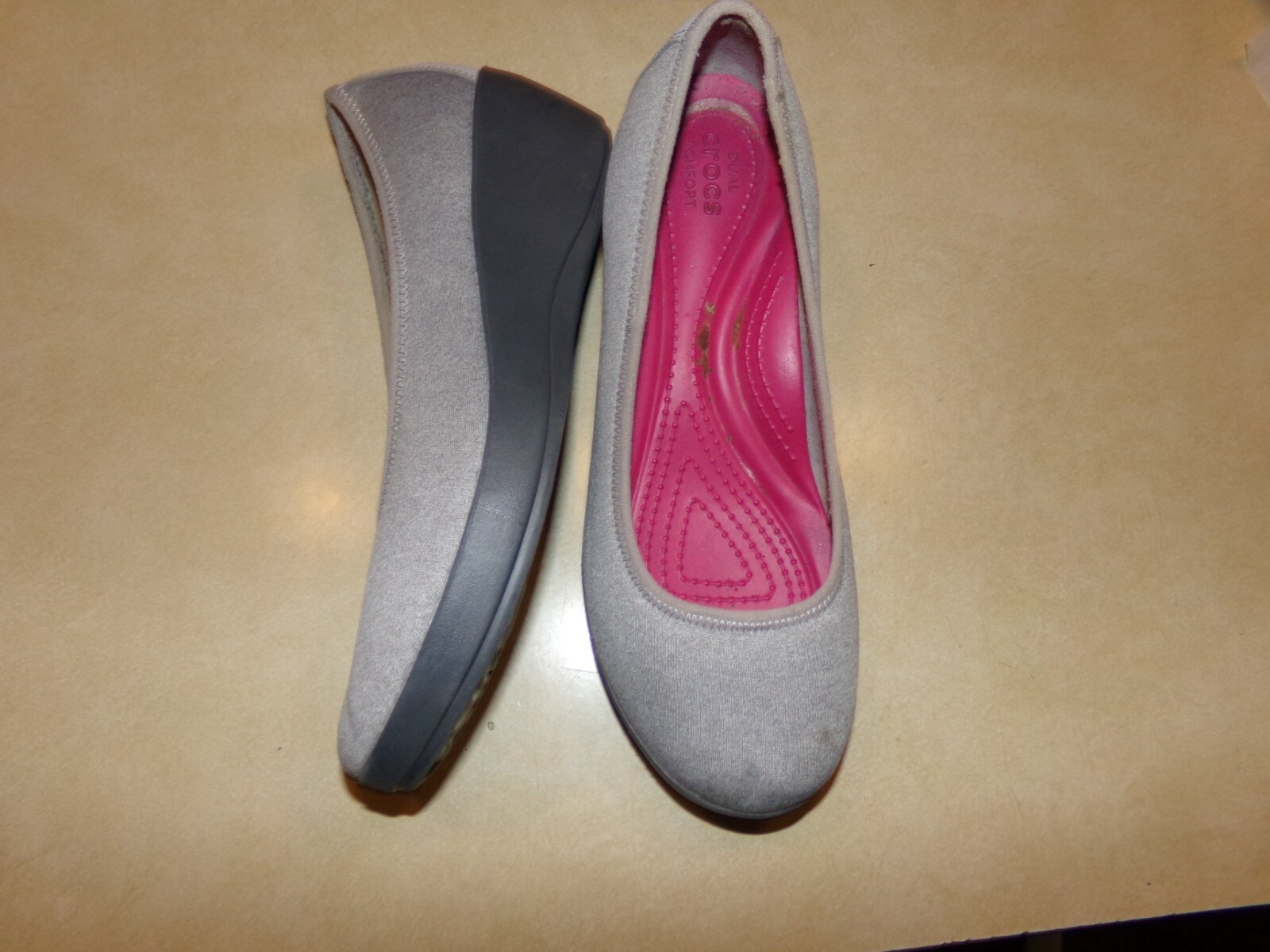 Crocs Busy Day Heathered Ballet Wedge Pump Womens Size 9 Stretch Fabric Loafer-image