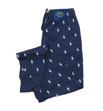 Polo Ralph Lauren Men's Navy Blue All Over Pony Jersey Knit Sleep Jogger Pants