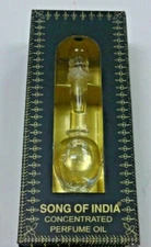 SONG OF INDIA CONCENTRATED PERFUME OIL ROSE FANCY HAND BLOWN GLASS BOTTLE