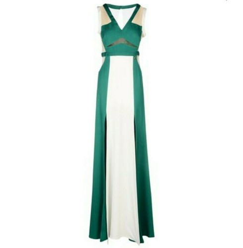 Abito vestito lungo marca Mangano verde/bianco tg 38 | eBay