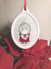 NEW NWT Ganz Gnome Be Merry Christmas Ceramic Oval Ornament Farmhouse